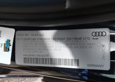 2014 Audi A6 2.0T Premium from USA, damaged, VIN WAUGFAFC1EN030278